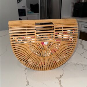 Chic Bamboo Half-Moon Bag